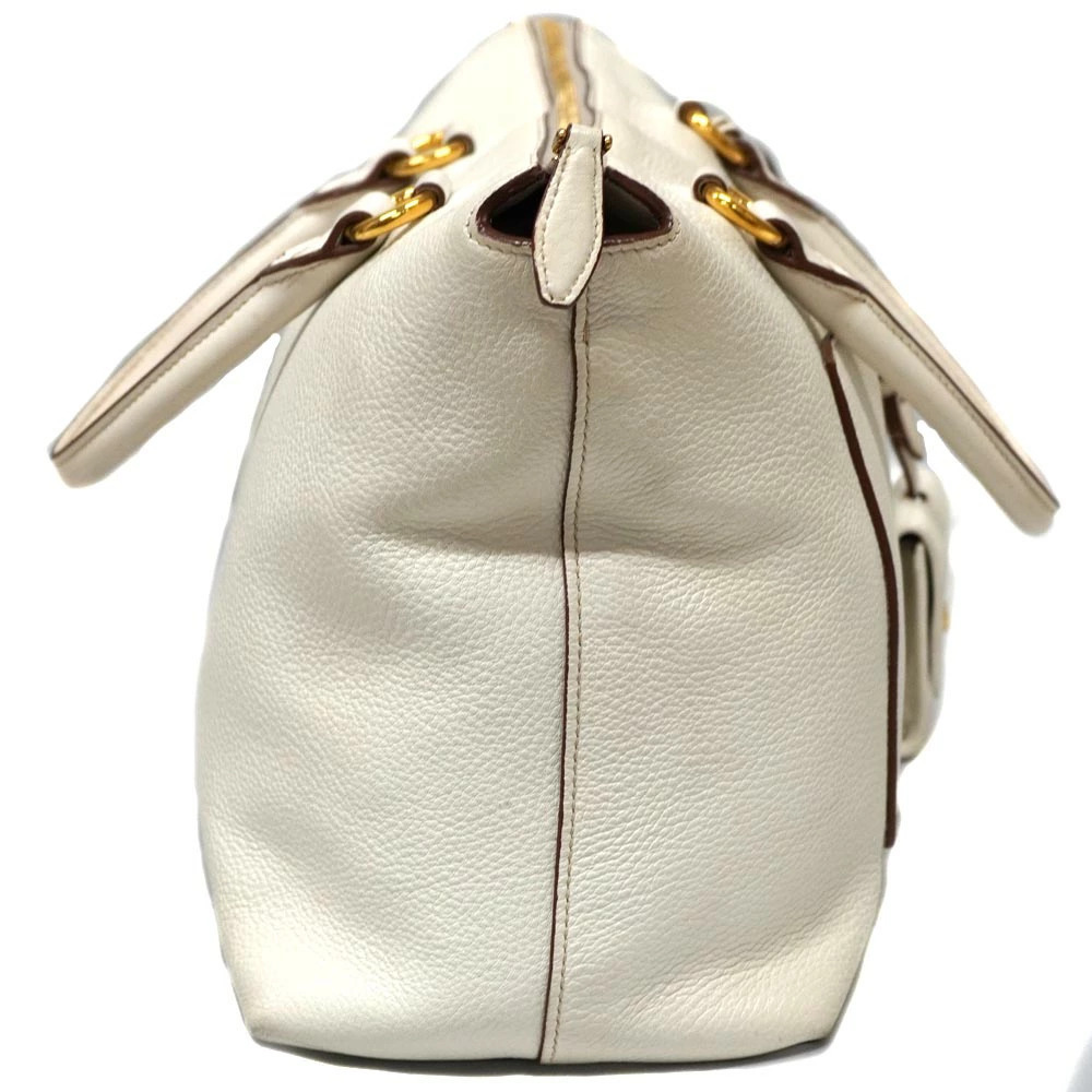 PRADA Tote Bag Shoulder Handbag White - Picture 3 of 11